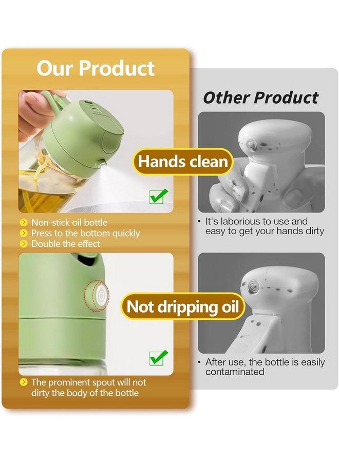 FLYNGO FLYNGO 2 In 1 Plastic Oil Dispenser - 500 ml, Sprayer Bottle for Cooking, Air Fryer, Olive Oil, Salad, Barbecue, Vinegar - Light Green  - Image 5