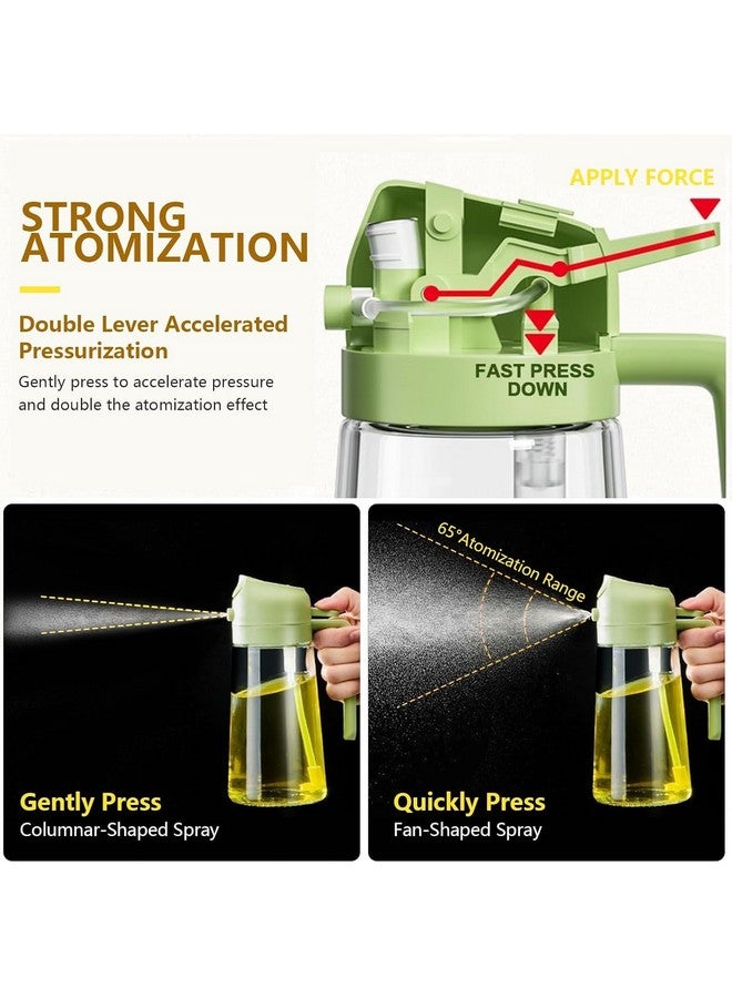 FLYNGO FLYNGO 2 In 1 Plastic Oil Dispenser - 500 ml, Sprayer Bottle for Cooking, Air Fryer, Olive Oil, Salad, Barbecue, Vinegar - Light Green  - Image 3