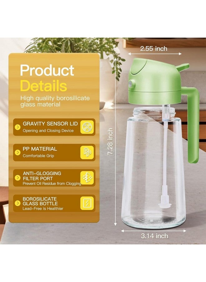 FLYNGO FLYNGO 2 In 1 Plastic Oil Dispenser - 500 ml, Sprayer Bottle for Cooking, Air Fryer, Olive Oil, Salad, Barbecue, Vinegar - Light Green  - Image 2