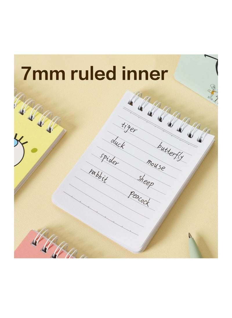 4-Piece Squidward A7 Size Top Spiral Notebook Assorted Colours