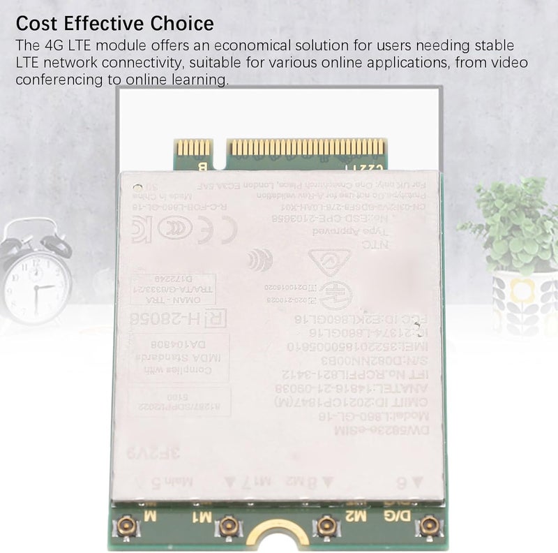 بطاقة شبكة GOWENIC L860 GL 16 DW5823E ESIM 4G LTE، سرعة إنترنت تصل إلى 1Gbps، واجهة NGFF M.2 متوافقة مع الشبكات العالمية، مناسبة لأجهزة Latitude 3440، 3540، 7440، 3480، 3581. - Image 3