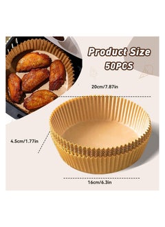 Generic Disposable non-stick air fryer sheet set of 50 pieces, oil and water resistant baking sheets, Air Fryer paper 50 pieces healthy and non-stick large size  - Image 3