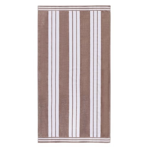 Superior Cotton Cabana Striped Beach Towels, Colorful Towels for Adult, Kid, Pool, Swimming, Sand, Travel, Large Oversized, Absorbent, Fast Drying, Bath Basics, Cabana Collection, 1 Piece, Taupe - Image 1