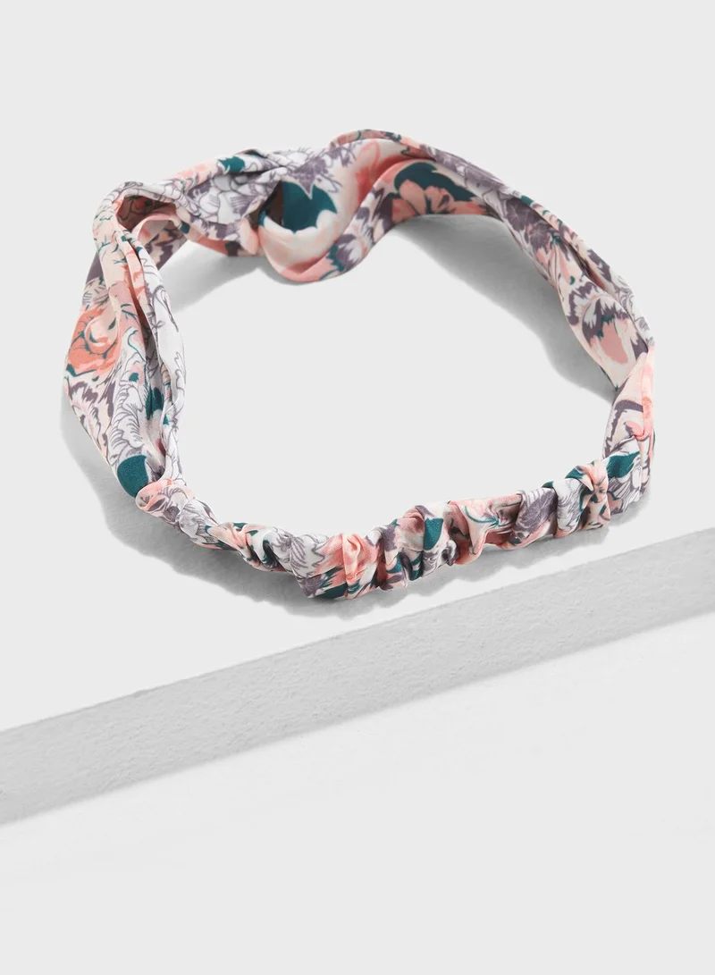 NEW LOOK Pink Floral Twist Knot Headband
