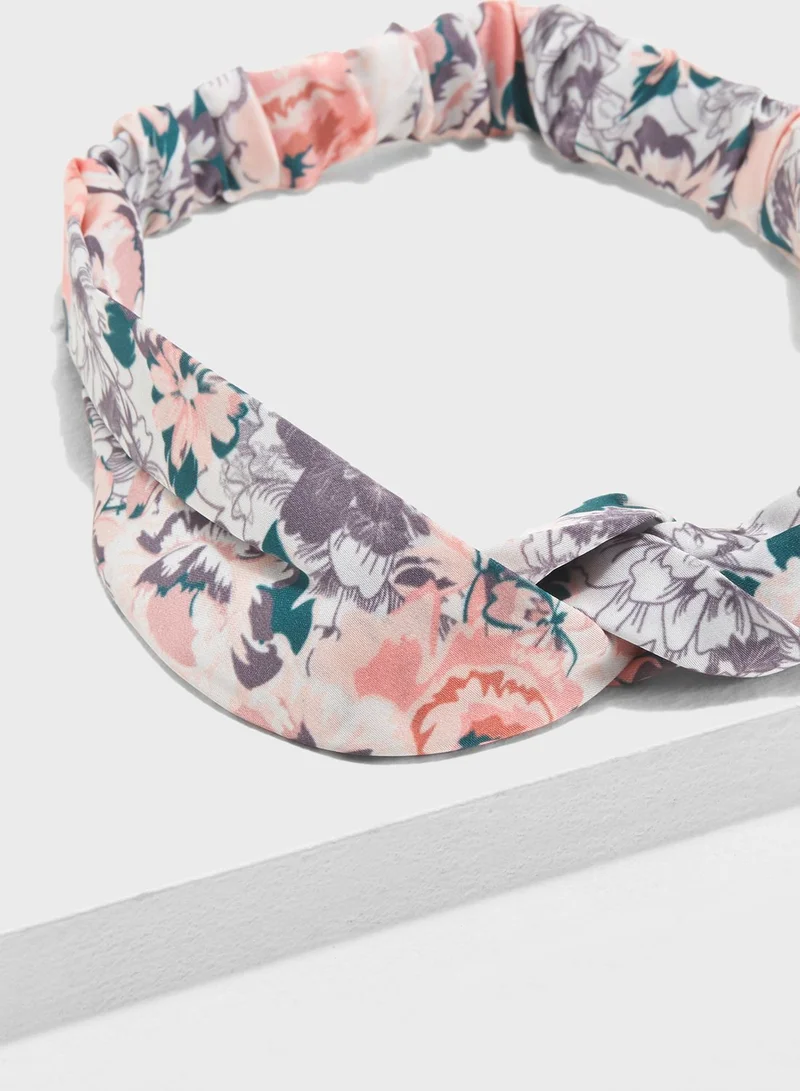 NEW LOOK Pink Floral Twist Knot Headband