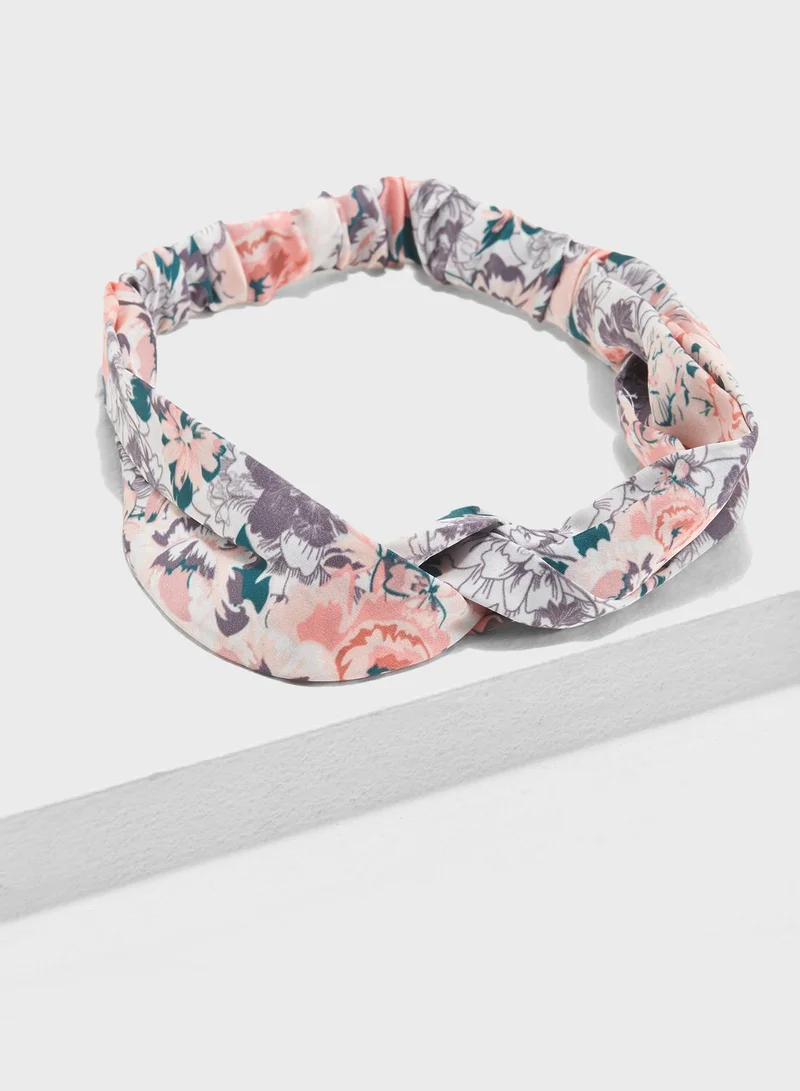 NEW LOOK Pink Floral Twist Knot Headband