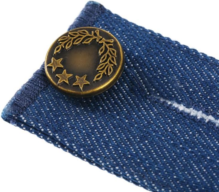 Toodoo 6 Pieces Jeans Waist Extender Jeans Pants Button Waist Extender with Metal Button for Pants Trousers and Skirt Black Blue and Dark Blue - Image 5