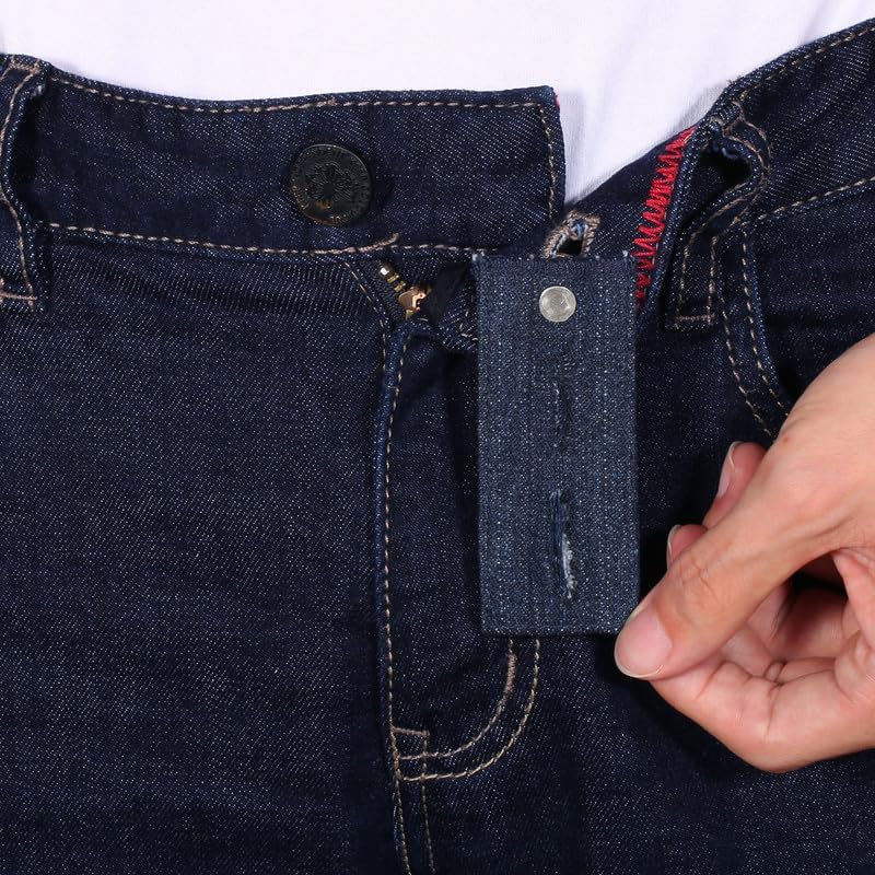 Toodoo 6 Pieces Jeans Waist Extender Jeans Pants Button Waist Extender with Metal Button for Pants Trousers and Skirt Black Blue and Dark Blue - Image 4