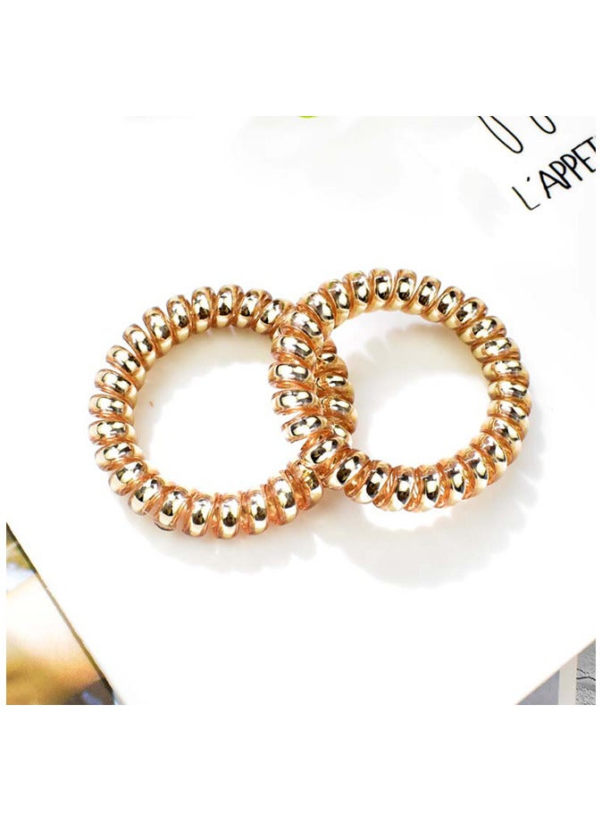 Loquat 5 Pcs Spiral Hair Ties Waterproof Phone Cord Hair Scrunchies - Image 2