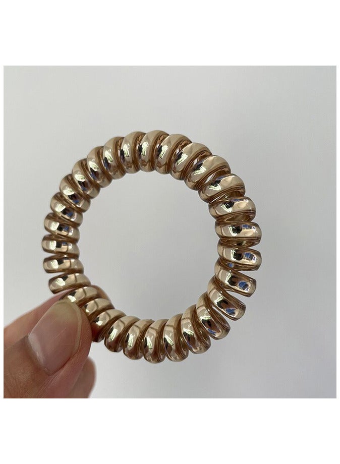 Loquat 5 Pcs Spiral Hair Ties Waterproof Phone Cord Hair Scrunchies - Image 3