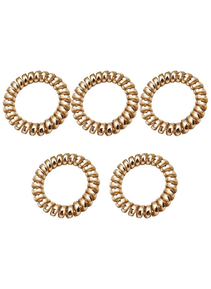 Loquat 5 Pcs Spiral Hair Ties Waterproof Phone Cord Hair Scrunchies - Image 1