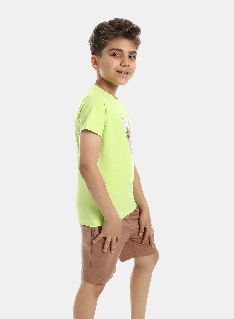 Andora Solid Pattern Cotton Pajama Set - Lemon - Image 5