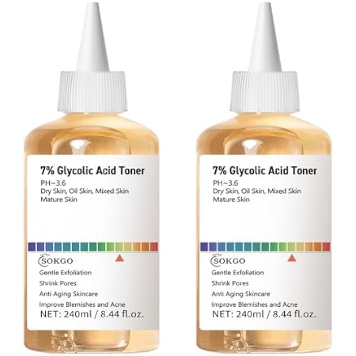 Sokgo 7% Glycolic Acid Exfoliating Toner, Exfoliating Facial Toner, Pore Minimizing Toner, Smooth Skin, Even Tone, Hydrating Formula - Image 1