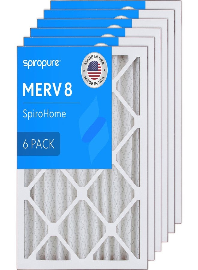 SpiroPure فلاتر هواء مطوية من SpiroPure مقاس 14 × 17.5 × 2 بوصة، تصنيف MERV 8 - صنع في الولايات المتحدة الأمريكية (عبوة من 6 فلاتر) - Image 1
