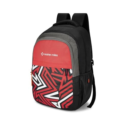 Nasher Miles Physics 3 Compartment Laptop Backpack 31 Liters Polyester with Raincover| Front Organiser Ideal for College, School Bags for Boys & Girls (Black) - Image 1