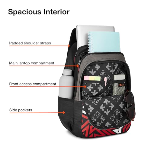 Nasher Miles Physics 3 Compartment Laptop Backpack 31 Liters Polyester with Raincover| Front Organiser Ideal for College, School Bags for Boys & Girls (Black) - Image 3