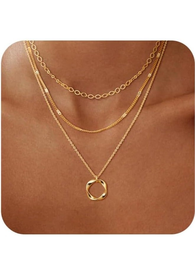 Goolsky Layered Gold Necklaces for Women - Stackable Dainty Chain Necklace, Fashion Pendant Choker, Trendy Jewelry Set, Perfect Gifts for Women and Teen Girls - Image 1