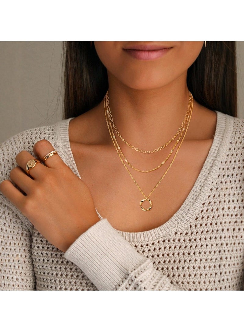 Goolsky Layered Gold Necklaces for Women - Stackable Dainty Chain Necklace, Fashion Pendant Choker, Trendy Jewelry Set, Perfect Gifts for Women and Teen Girls - Image 3