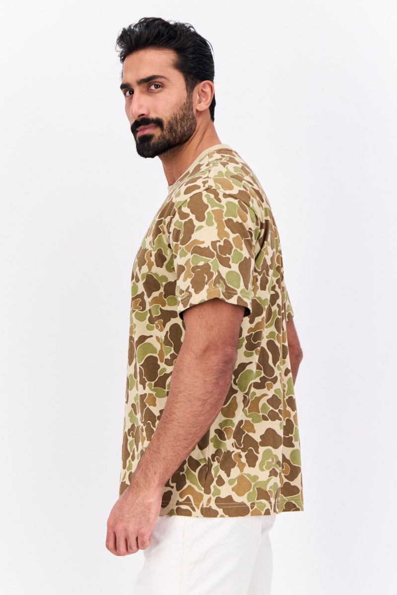 GAP Men Crew Neck Short Sleeve Camouflage T-Shirt, Olive Combo - Image 2