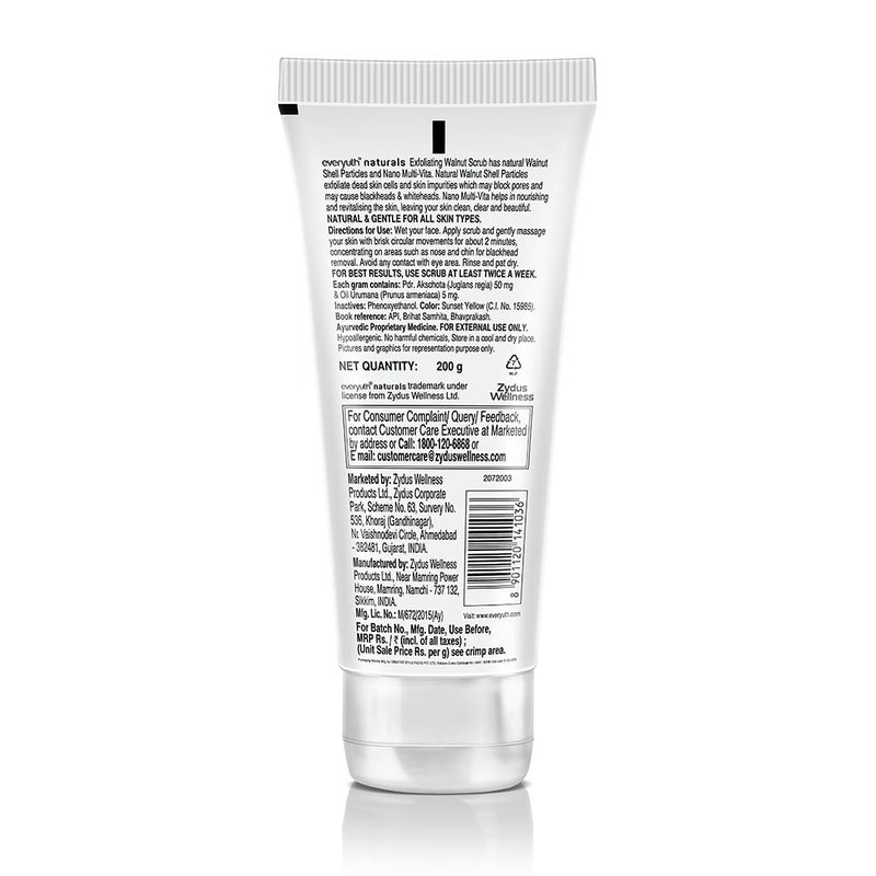 Everyuth Naturals Exfoliating Walnut Scrub 200gm Tube Pack of 4 - Image 2