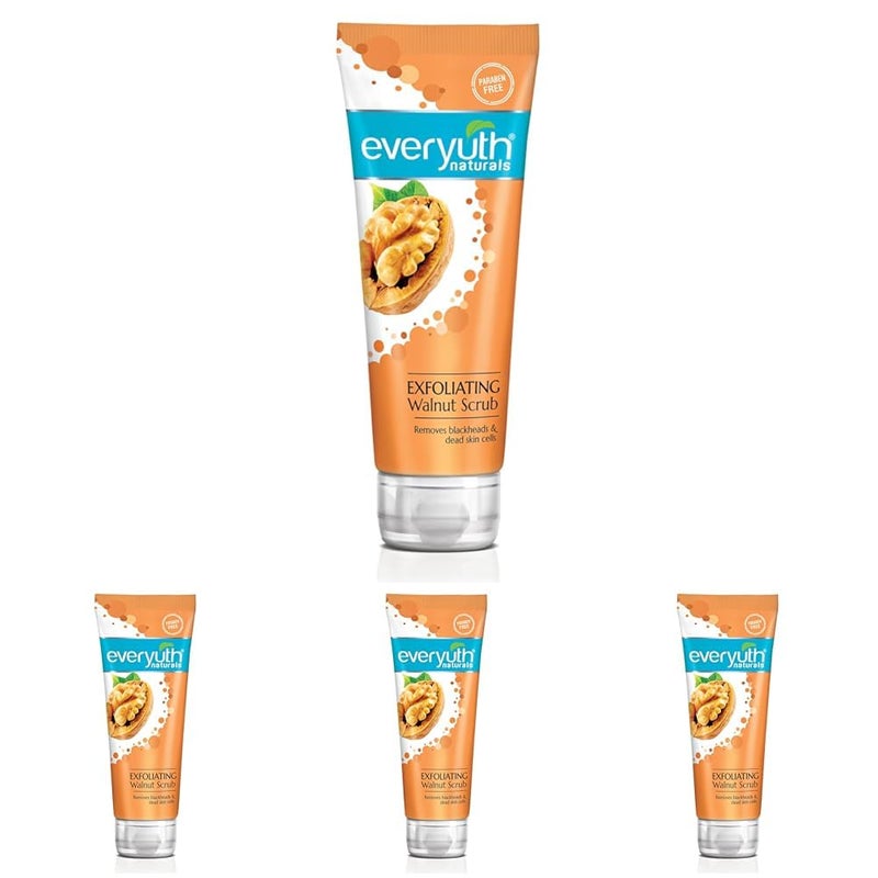 Everyuth Naturals Exfoliating Walnut Scrub 200gm Tube Pack of 4 - Image 1