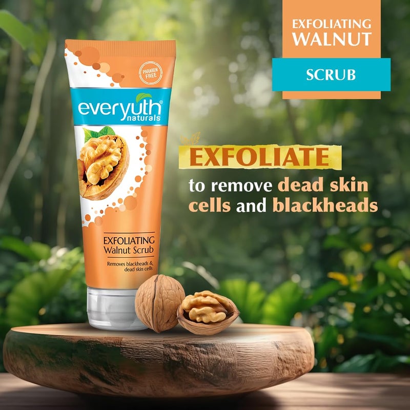 Everyuth Naturals Exfoliating Walnut Scrub 200gm Tube Pack of 4 - Image 4