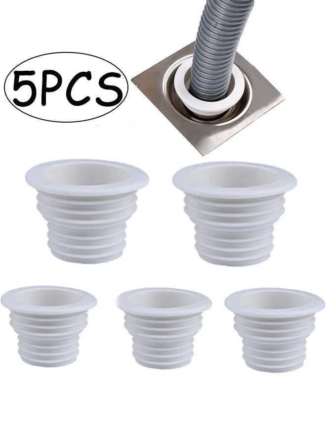 5 Pieces Universal Silicone Drain Plug Odor Free Durable Easy Install for Kitchen  Bathroom and Laundry Sewer Anti odor Sealing Plug Silicone Pipe Seal Plug Washing Machine Drain Pipe - Image 1