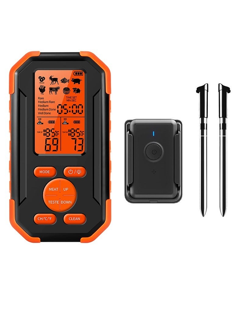Excefore Wireless Meat Thermometer, with 2 Meat Probe Wireless Thermometer, 195ft Wireless Range Digital Thermometer for Cooking, with Smart Alert Function, for Grilling, Smoker, Rotisserie, BBQ Oven - Image 1