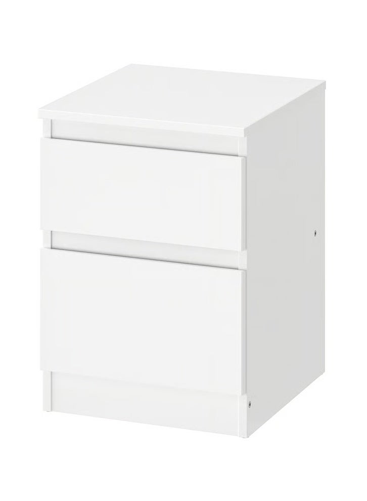 إن كي أكس خزانة تخزين بجانب السرير مع درج ورف، لون أبيض، 40*40*55 سم - Image 3