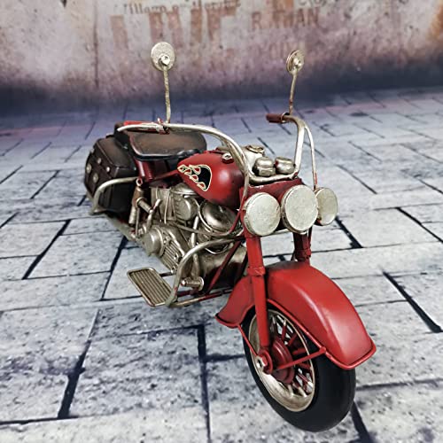 VANLAXY Vintage Motorcycle Model Decoration Iron Motorcycle Miniature Sculpture for Table Book Shelf Decor Gift（Red） - Image 4