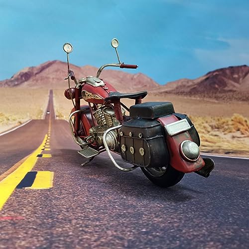 VANLAXY Vintage Motorcycle Model Decoration Iron Motorcycle Miniature Sculpture for Table Book Shelf Decor Gift（Red） - Image 5