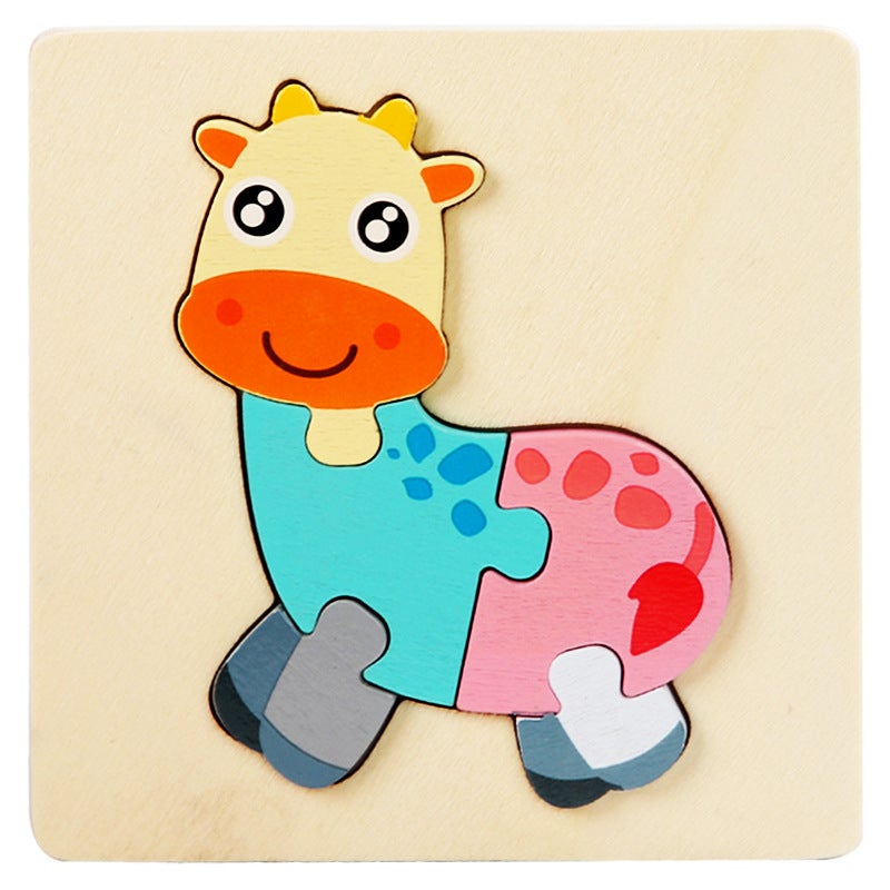 Children'S Wooden Three-Dimensional Buckle Animal Traffic Puzzle Toy Baby Enlightenment Puzzle Early Education Fun Puzzle Toy - Image 1