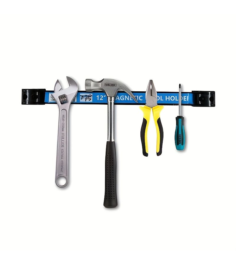 12 Inch Magnetic Strip Tool Rack With 2 Mounting Brackets Storage Organizer - Image 5