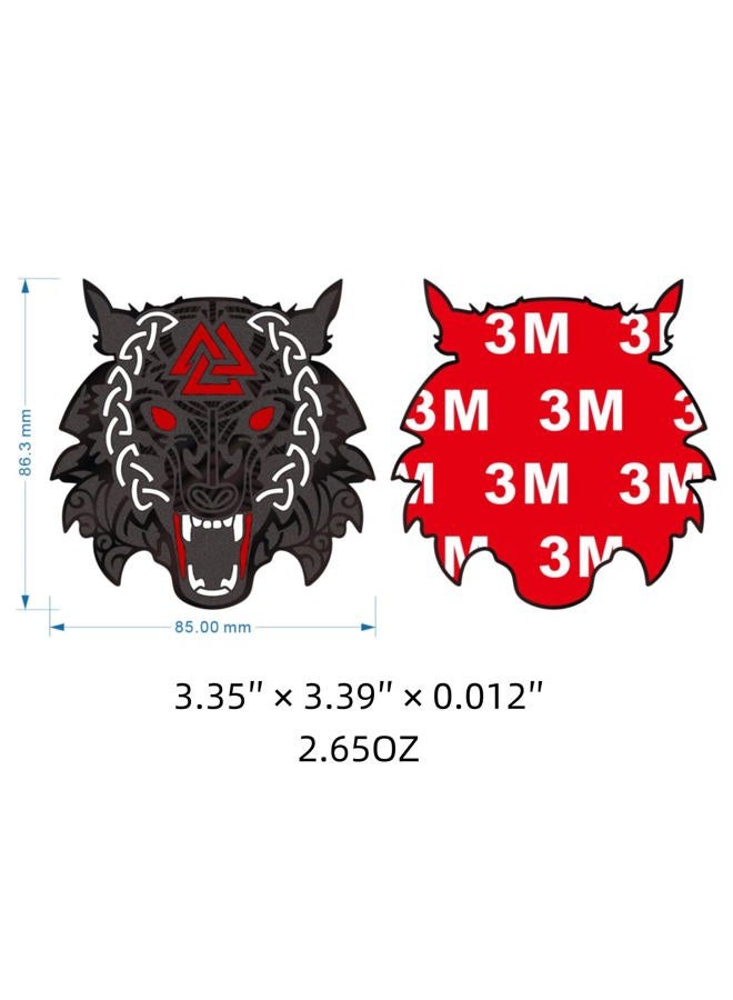 LWQLZY Viking Fenrir Wolf Car Emblem – Metal 3D Badge with Yellow Glow-in-The-Dark Eyes & 3M Adhesive – Norse Wolf Head Decal for Car, Truck, Motorcycle, or Home Decor (Matte Black) - Image 5