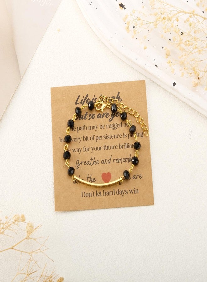 Ohmique Dont Let The Hard Days Win Bracelet - Inspirational Dont Let The Hard Days Win Adjustable Bracelet Beaded Jewelry Gifts, Stainless Steel Engraved Motivational Word for Women Men - Image 4