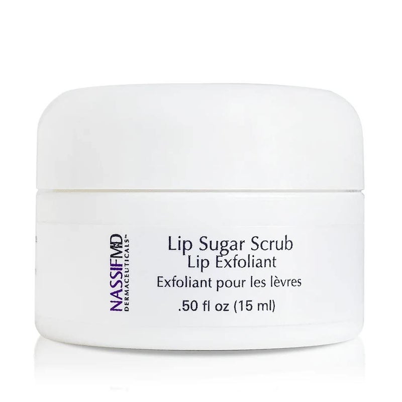 nassif md NassifMD Vanilla Lip Sugar Scrub, Moisturizer and Exfoliator, Vanilla Lip Scrub, Exfoliating Lip Scrub with Jojoba Oil, 0.50 oz - Image 1