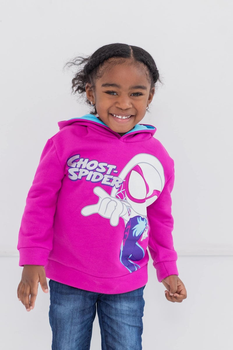 Marvel Spidey and His Amazing Friends Ghost-Spider Little Girls Pullover Hoodie 7-8 - Image 2