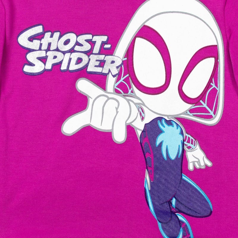 Marvel Spidey and His Amazing Friends Ghost-Spider Little Girls Pullover Hoodie 7-8 - Image 3