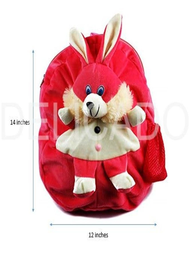 Delicado Plush Rabbit Kids Backpack Toddler Preschool Nursery School Picnic Travel Bag for Baby Girls Age 2-5 Years Soft Mini Cute Cartoon Children Backpack - Image 3
