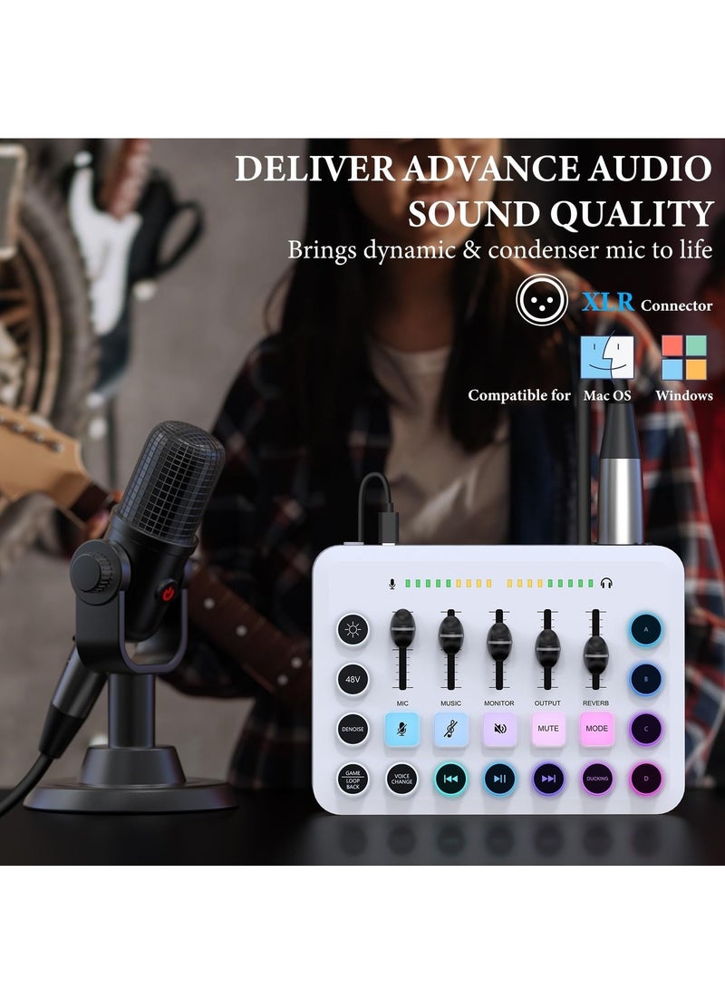 WALALLA Podcast Microphone Bundle, BM-800 Condenser Mic with Live Sound Card Kit, Podcast Equipment Bundle with Voice Changer and DJ Mixer Effects Functions for PC Smartphone Studio Recording Broadcasting - Image 3