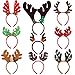 Ruisita 9 Pack Reindeer Headband Ornaments Christmas Antlers Costume Headwear Decoration Assorted Styles Party Gifts for Holiday - Image 2