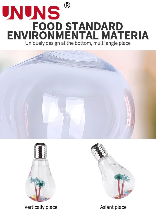 UNUNS مرطب هواء على شكل مصباح، 7 ألوان مرطب هواء USB، مصابيح زينة على شكل مصباح مع ضوء ليلي ملون، لمكتبك، المكتب، غرفة النوم، غرفة الأطفال، ديكور المنزل، فضي - Image 3