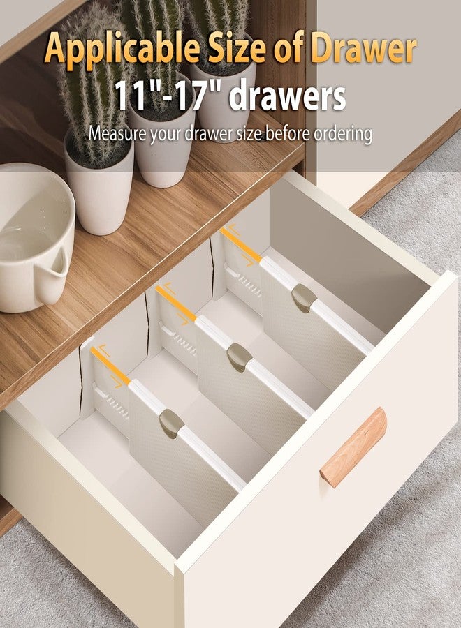 CloudBliss Drawer Dividers Organizer 11"-17" Long Drawer Dividers Organizer Adjustable Separators High Expandable for Bedroom, Bathroom, Closet,Clothing, Office, Kitchen Storage (2) - Image 3
