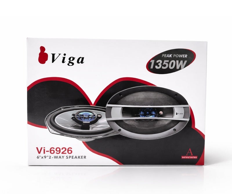 فيجا مكبر صوت بيضاوي للسيارة VI-6926 مقاس 6x9 بوصة - طاقة قصوى 1350 واط - صوت قوي ونقي - زوج من مكبرات الصوت - Image 1