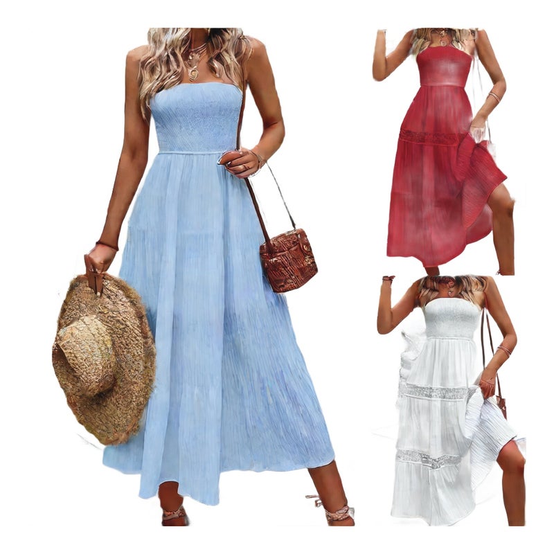 Lace Trim Ruched Bodycon Midi Dress with Sweetheart Neckline - Image 1