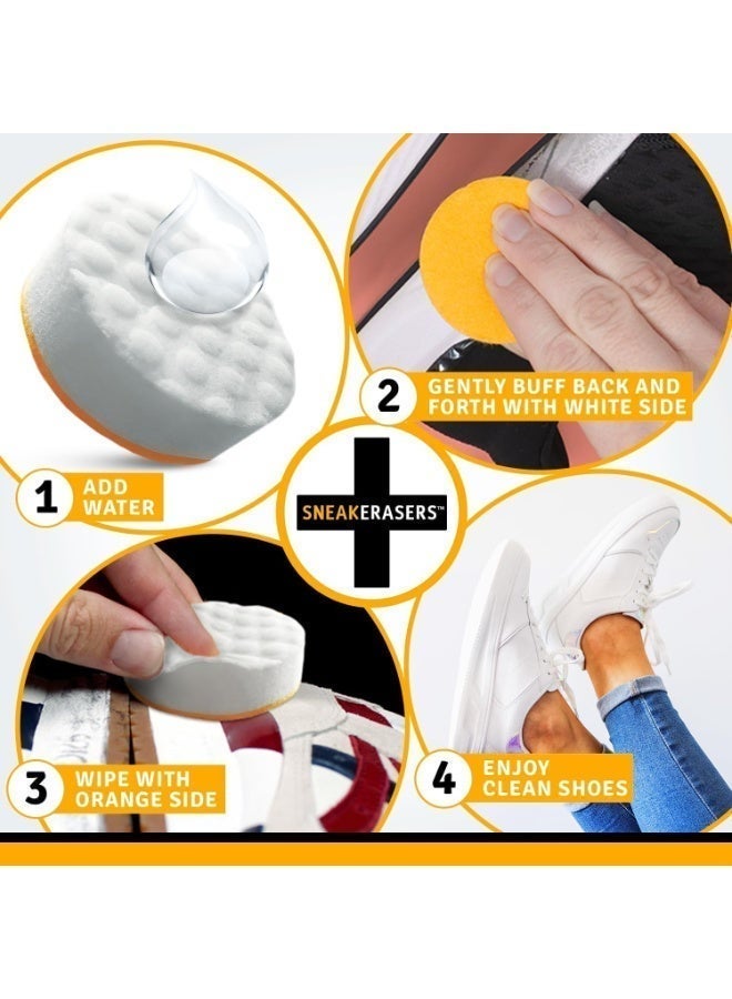 SneakERASERS Instant Sole and Sneaker Cleaner | Trainer Cleaner with Innovative Dual Layer Technology | Dirt Eraser Sponge with Powerful Micro Particles | Pack of 10 - Image 2