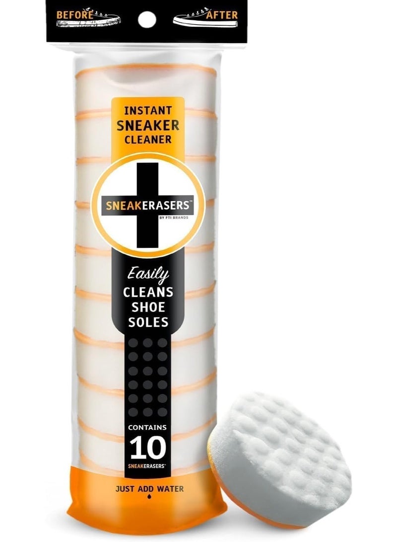 SneakERASERS Instant Sole and Sneaker Cleaner | Trainer Cleaner with Innovative Dual Layer Technology | Dirt Eraser Sponge with Powerful Micro Particles | Pack of 10 - Image 3