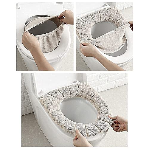 MINNESOTA Washable Soft Warmer Toilet Seat Cover Toilet Seat Cushion Mat Toilet Seat Lid Cover Pads Stretchable Fibers Easy Installation Toilet Seat Covers (Pack of 4) - Image 2