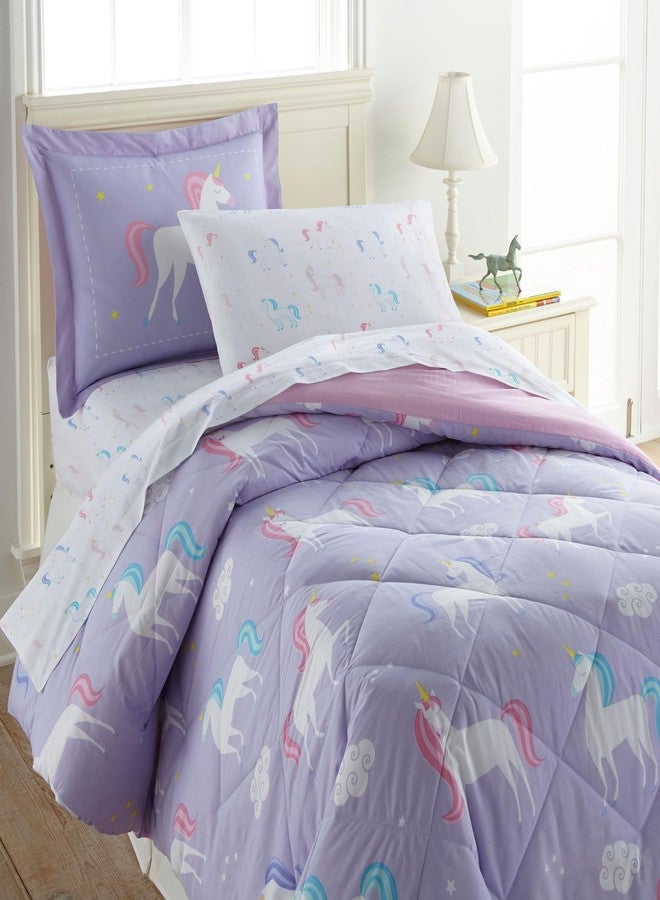 Wildkin Flannel Twin Sheet Set - 100% Cotton, Soft & Cozy Bed Sheets - Unicorn - Image 2
