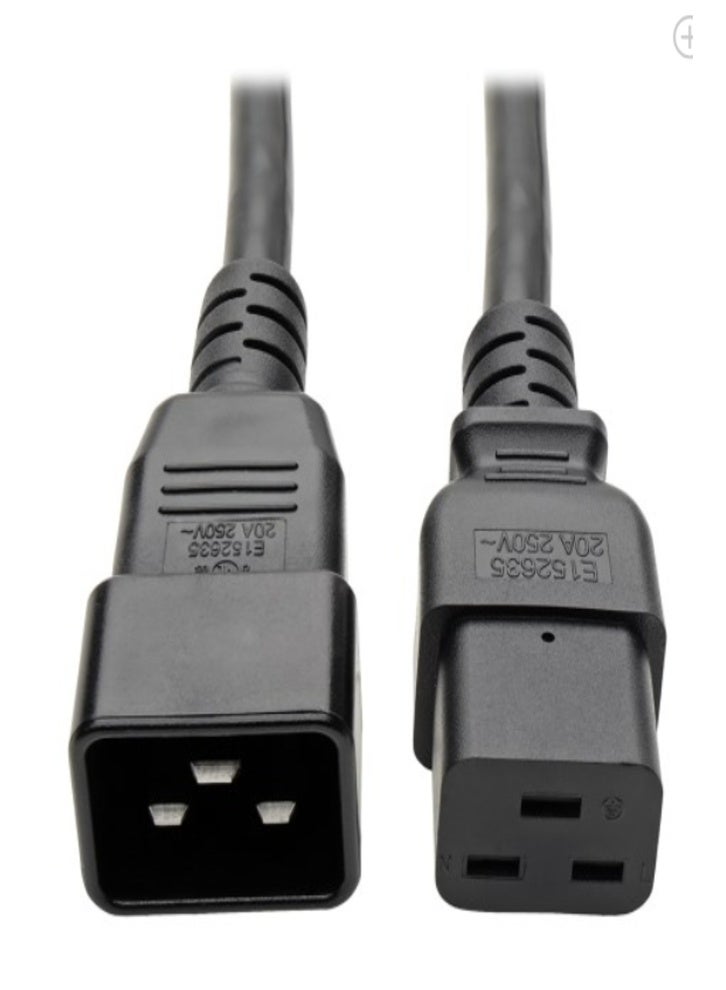 Power Extension Cord, C19 to C20 1.5M - Heavy-Duty, 20A, 250V, 12 AWG, Server PDU UPS Computer Compatible Black - Image 1